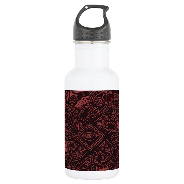 Rote und schwarze persische edelstahlflasche (Vorderseite)