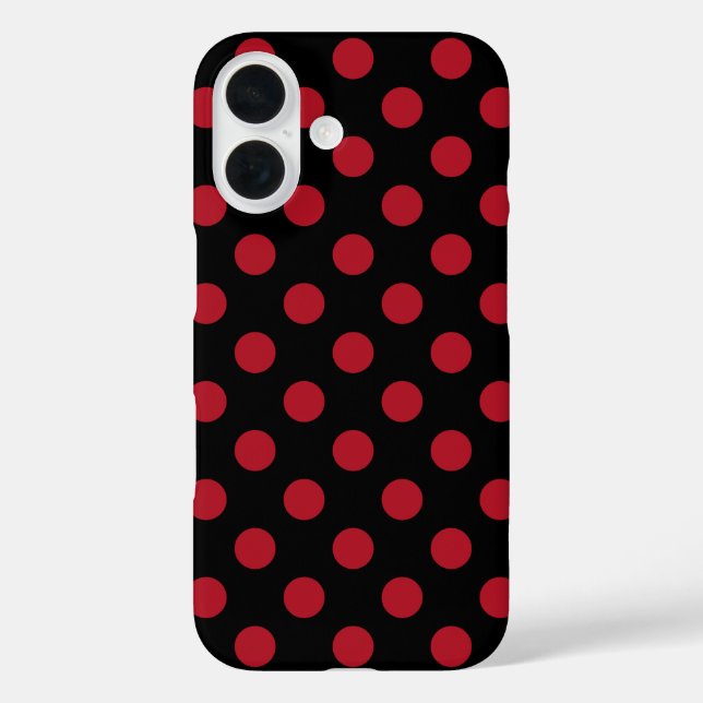 Rote und schwarze Polka-Punkte Case-Mate iPhone Hülle (Rückseite)