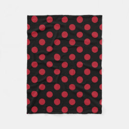Rote und schwarze Polka-Punkte Fleecedecke