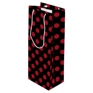 Rote und schwarze Polka-Punkte Geschenktüte Für Weinflaschen