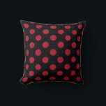 Rote und schwarze Polka-Punkte Kissen<br><div class="desc">Rote und schwarze Polka-Punkte</div>