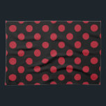Rote und schwarze Polka-Punkte Küchentuch<br><div class="desc">Rote und schwarze Polka-Punkte</div>