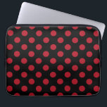 Rote und schwarze Polka-Punkte Laptopschutzhülle<br><div class="desc">Rote und schwarze Polka-Punkte</div>