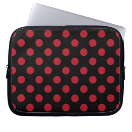 Rote und schwarze Polka-Punkte Laptopschutzhülle
