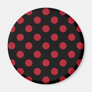 Rote und schwarze Polka-Punkte Magnet
