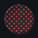 Rote und schwarze Polka-Punkte Pappteller<br><div class="desc">Rote und schwarze Polka-Punkte</div>