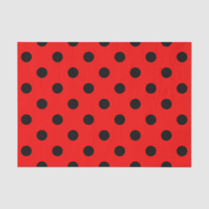 Rote und schwarze Polka-Punkte Seidenpapier