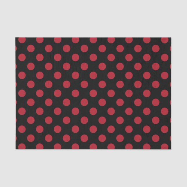 Rote und schwarze Polka-Punkte Seidenpapier (Vorderseite)