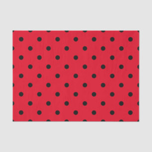 Rote und schwarze Polka-Punkte Seidenpapier