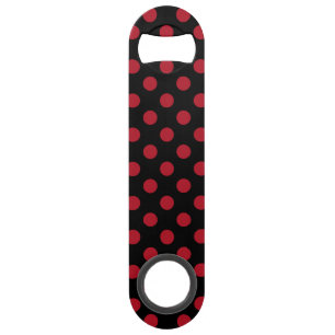 Rote und schwarze Polka-Punkte Speedflaschenöffner