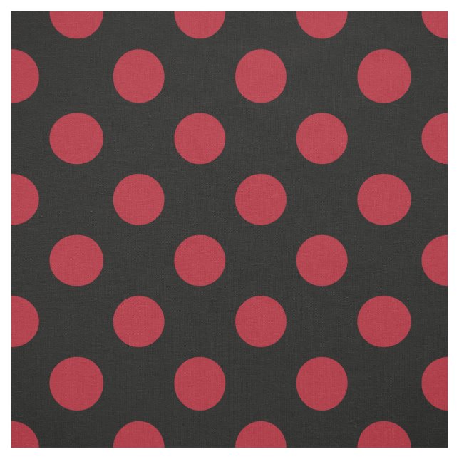 Rote und schwarze Polka-Punkte Stoff (Muster)