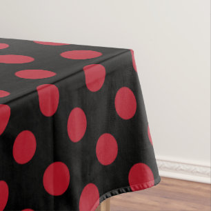 Rote und schwarze Polka-Punkte Tischdecke