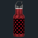 Rote und schwarze Polka-Punkte Trinkflasche<br><div class="desc">Rote und schwarze Polka-Punkte</div>