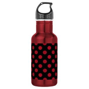Rote und schwarze Polka-Punkte Trinkflasche