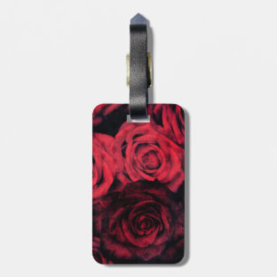 Rote und schwarze Polkapunkt-Rosen Gepäckanhänger