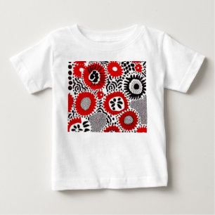 Rote und schwarze Punkte Baby T-shirt