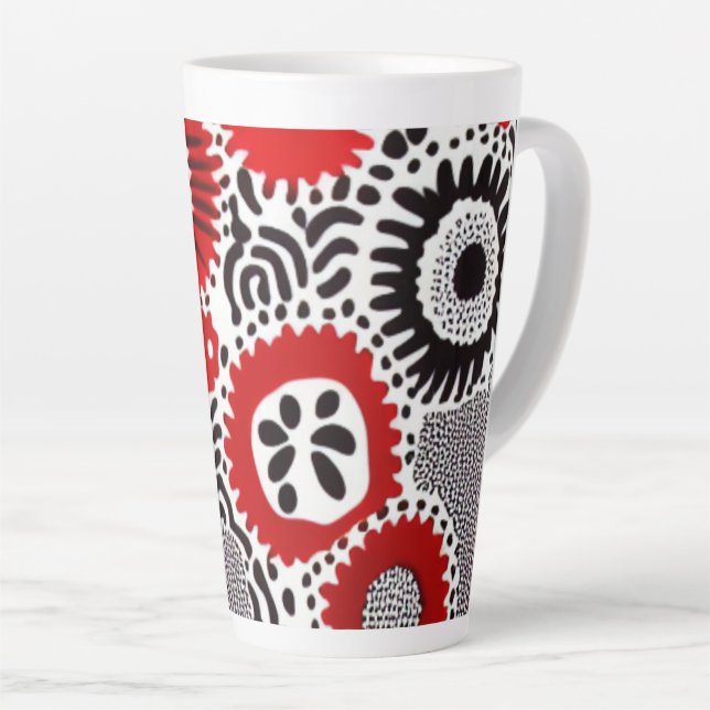 Rote und schwarze Punkte Milchtasse (Rechte Ecke)