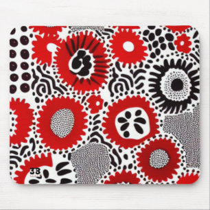 Rote und schwarze Punkte Mousepad