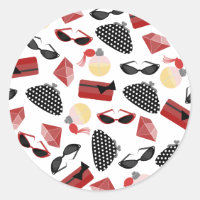 Rote und schwarze Purfume & Sonnenbrillen Sticker