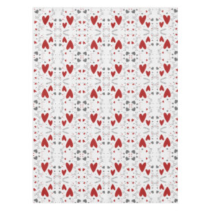 Rote und schwarze retro handgezeichnete Herzen Lie Tischdecke