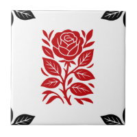Rote und schwarze Rose Blumen Modernes Minimales G