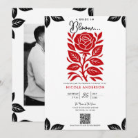 Rote und schwarze Rose Blumenmuster Brautparty