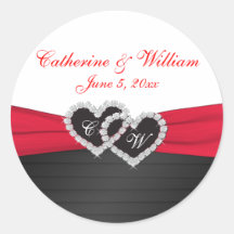 Rote und schwarze Satin Pleasons 1,5" Rundaufklebe