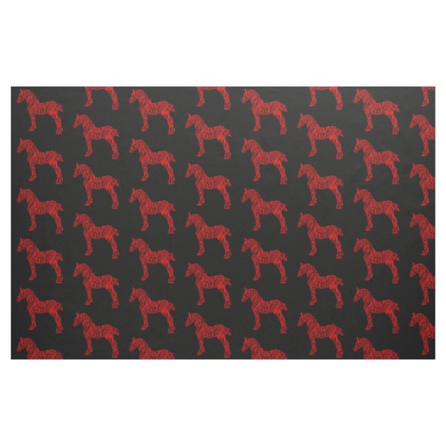 Rote und Schwarze Silhouette Stoff (Fat Quarter (45,7 x 55,9 cm))