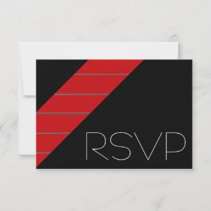 Rote und schwarze Stripe-UAWG RSVP Karte