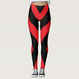 Rote und schwarze Stripte Leggings Streifenpfanne