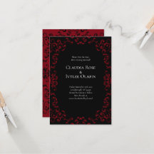 Rote und schwarze Swirl Gothic Wedding Save the Da