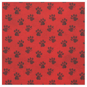 Rote und schwarze Tierkatzenpaw-Drucke Stoff