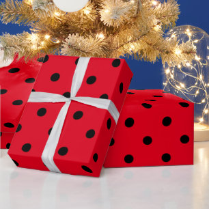 Rote und schwarze Tupfen Geschenkpapier