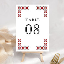 Rote und schwarze ukrainische Stickerei Hochzeit
