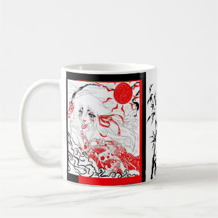 Rote und Schwarze und Whtie Tasse