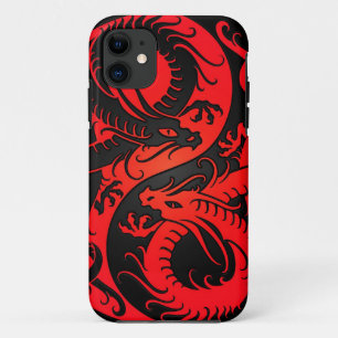 Rote und schwarze Yin Yang Chinese-Drachen Case-Mate iPhone Hülle