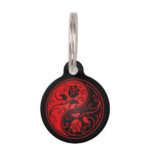 Rote und schwarze Yin Yang Rosen Tiernamensmarke