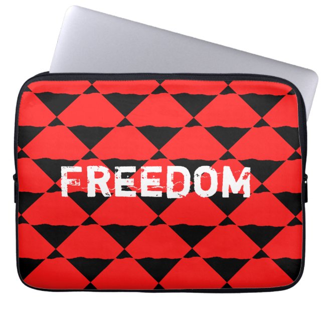 Rote und schwarze zeitgenössische Kunst Laptopschutzhülle (Vorderseite)