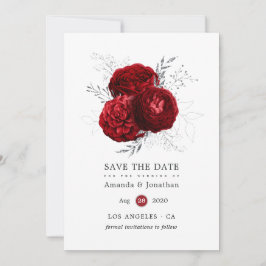 Rote und Silberblume Save The Date
