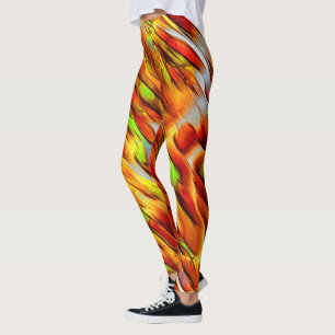 Rote und verchromte gelbe Flecken, warme Farben Leggings