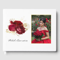 Rote und Vintage Rose Quinceañera Foto