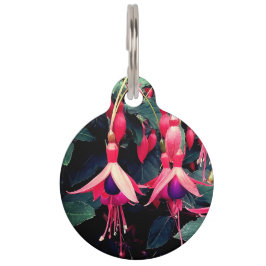 Rote und violette Blumen Haustiermarke