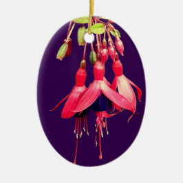 Rote und violette Blumen Keramik Ornament