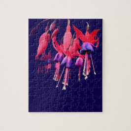 Rote und violette Blumen Puzzle