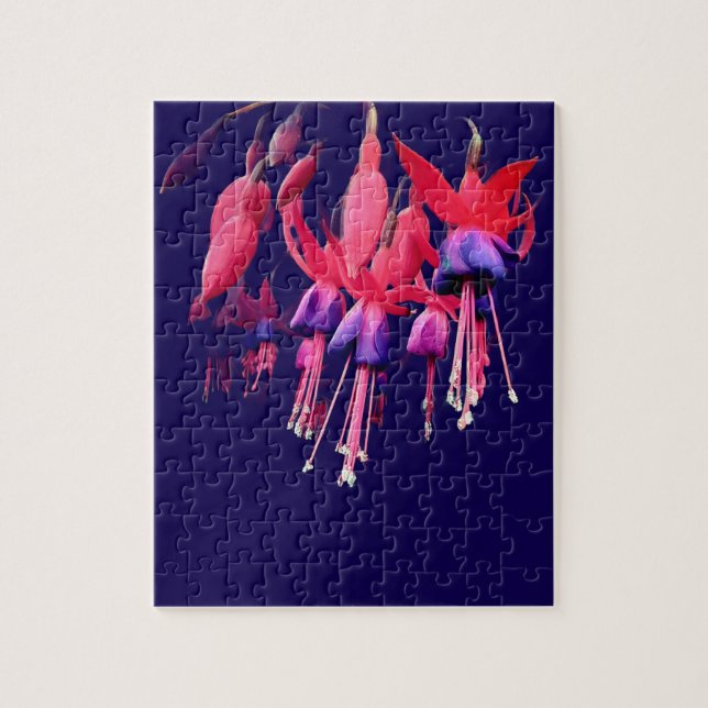 Rote und violette Blumen Puzzle (Vertikal)