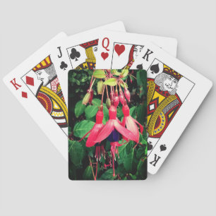 Rote und violette Blumen Spielkarten