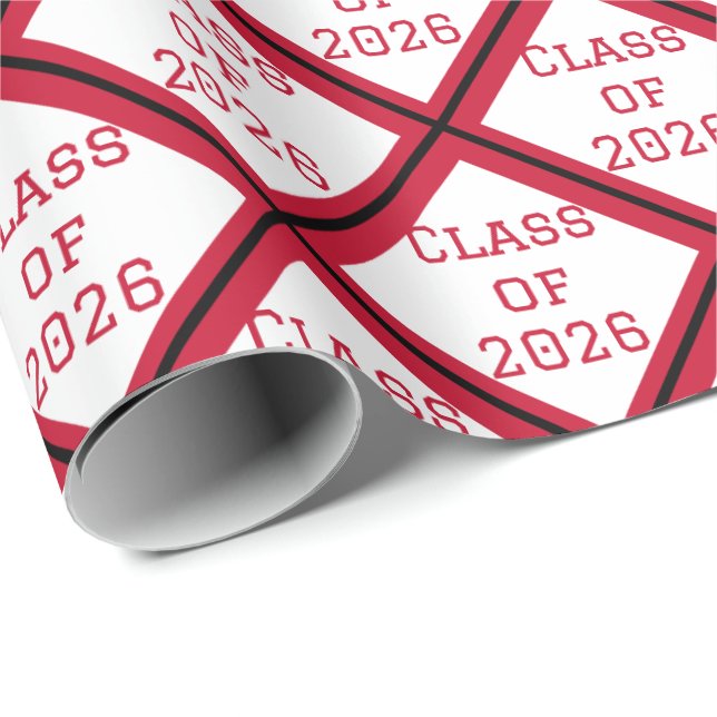 Rote und Weiße Abschluss-Verpackungspapier | 2026 Geschenkpapier (Rolleneckpunkt)