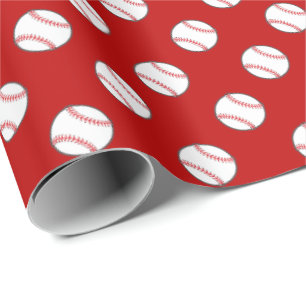 Rote und weiße Baseball   irgendeine Geschenkpapier