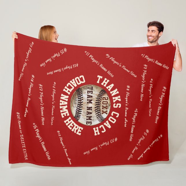 Rote und weiße Baseballtrainer-Geschenke, alle Fleecedecke (Beispiel)