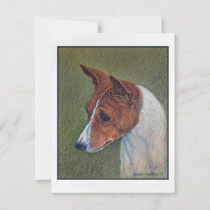 Rote und weiße Basenji Kunst Mitteilungskarte